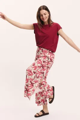 Preview: Hose Vickyy aus EcoVero™ Viskose - berry bird